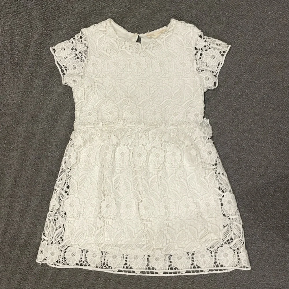 Zara Girls Soft Collection White Floral Lace Dress size 6